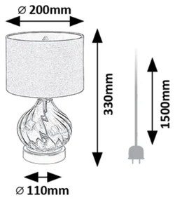 Rabalux 74033 - Asztali lámpa PIRELO 1xE14/25W/230V zöld
