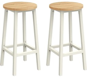 Bárszék szett, 2 db-os, konyhai bárszék,bézs és fehér tölgy színben