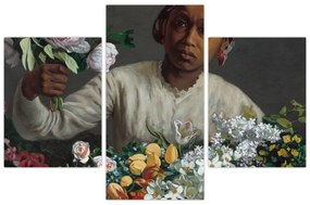 Kép - Frédéric Bazille, Young Woman with Peonies, reprodukciók (90x60 cm)