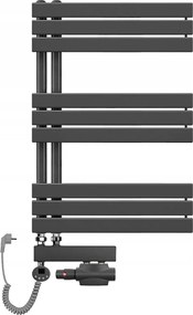 Fürdőszobai dekoratív víz-elektromos radiátor 850x600 antracit létra