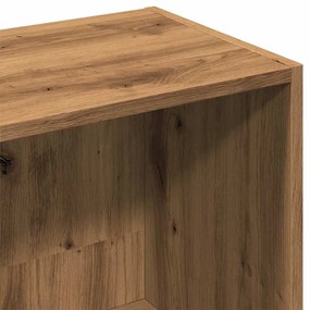 kézműves tölgy színű szerelt fa könyvszekrény 50x25x80 cm