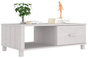 HAMAR fehér tömör fenyőfa dohányzóasztal 100 x 55 x 35 cm
