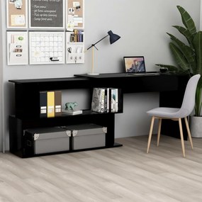 fekete szerelt fa sarokasztal 200 x 50 x 76 cm