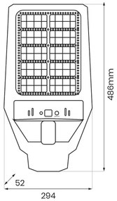 LED Dimmelhető napelemes utcai lámpa érzékelővel KERS LED/300W/3,2V 6500K IP65