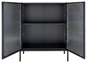 Fekete fém tálalószekrény 90x110 cm Adelaide – House Nordic
