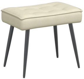 krémszínű bársony pihenőfotel lábtartóval