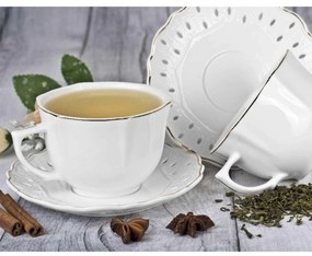 Porcelán 6 személyes csésze szett díszdobozban Karin