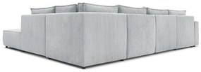 Világosszürke kordbársony sarokkanapé (jobb oldali-"U" alakú) Nihad modular – Bobochic Paris