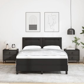 Boxspring Ágy Matracokkal Fekete Színben, 140x190 cm Műbőr