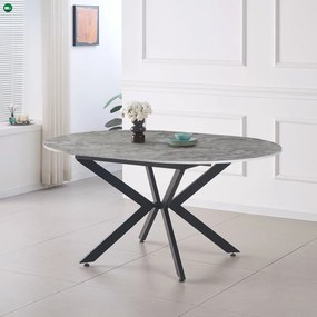 Kihúzható étkezőasztal, beton/fekete, 120x120-160x75 cm, ABERO TYP 2