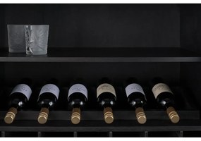 Fekete tölgyfa bortartó szekrény, palackok száma 20, 89x181 cm Travis – Zuiver