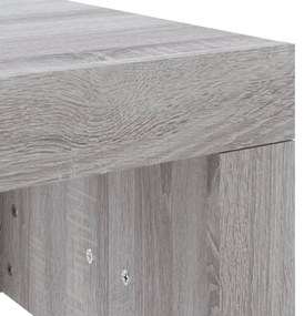 szürke sonoma színű szerelt fa dohányzóasztal 102 x 50 x 36 cm