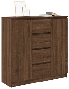 barna tölgy szerelt fa tálalószekrény fiókos 100,5x35x98,5 cm