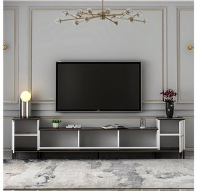 TV asztal/szekrény Iris (fehér + fekete + arany). 1088815