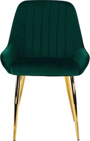Étkezőszék, smaragd/gold króm-arany, PERLIA