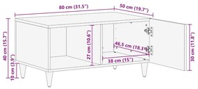 Kávézóasztal 80x50x40 cm Tömör Mangófából