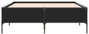 fekete szerelt fa és fém ágykeret 150 x 200 cm
