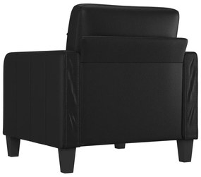 fekete műbőr kanapéfotel 60 cm