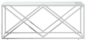 üveg és rozsdamentes acél dohányzóasztal 110x45x45 cm