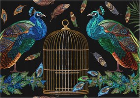 Fotótapéta Flizelin Dekoratív Hálószoba Páva kép 208x146 Ragasztó