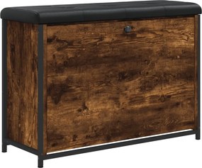 vidaXL füstös tölgy színű cipőpad lehajtható fiókkal 82x32x56 cm