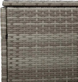 Szürke Polyrattan Kerti Tárolóláda 110 X 50 X 58 Cm