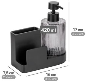 WENKO 54654100 - PINA rendszerező 16x17 cm fekete