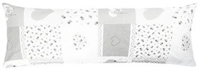Bellatex Szív patchwork pótférj relaxációs párnahuzat szürke, 45 x 120 cm, 45 x 120 cm