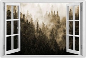 Poszterek 90x60 Tájkép Szépia Hegyek Köd