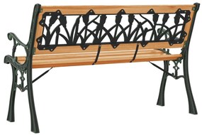 tömör fenyőfa és acél kerti pad 116 cm
