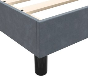 sötétszürke bársony ágykeret matrac nélkül 80x210 cm