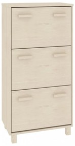 HAMAR mézbarna tömör fenyőfa cipőszekrény 59,5 x 35 x 117 cm