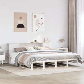 fehér tömör fa könyvespolcos ágy matrac nélkül 180 x 200 cm