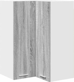 vidaXL Függő szekrény Szürke Sonoma és fehér 57 x 57 x 80 cm Faanyag