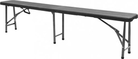 2 db fekete összecsukható HDPE kerti pad 180 cm