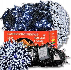 Karácsonyfa Fényfüzér 100 Led Hideg Fehér Fix Vaku Fehér Vaku Karácsonyra