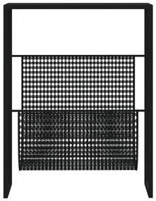 fekete acél újságtartó állvány 35 x 15 x 45 cm