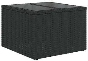 7 részes fekete polyrattan kerti ülőgarnitúra párnával