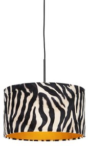 Modern lógólámpa fekete zebramintás árnyékolóval 35 cm - Combi