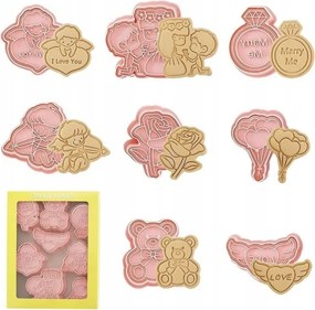 3D kekszformåk Valentin napra mƱanyag 8 db-os szett szerelmeseknek