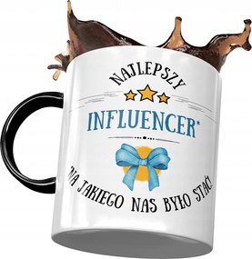 Fekete Bögre Influencer Legjobb Influencer Nyomtatott Fotóval