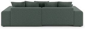 Sötétzöld kinyitható tárolóhelyes sarokkanapé (variálható sarok) Luma – Ropez