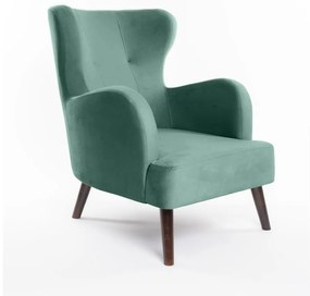 Mentazöld bársony füles fotel Noemye – Bonami Selection