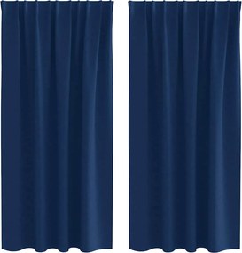 vidaXL Fekete Függöny Gyűrűkkel 2 pcs Sötét kék 175 x 140 cm