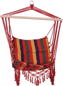 Outsunny Függő HintaSzék Pamut-Poliészter Keverékben, 100 kg Terhelhetőség, Beltéri és Kültéri Teraszra 100x60x100 cm, Több színű | Aosom