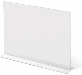 T típusú plexi állvány szélességben, A4-es formátum, átlátszó