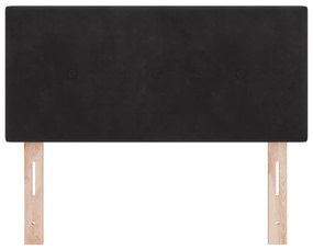 LED Fejtámla Gombos Kárpitozott Fekete 80 cm Bársony