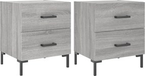 vidaXL 2 db szürke sonoma színű szerelt fa éjjeliszekrény 40x35x47,5cm