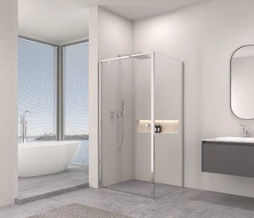 Erga Sydney, zuhanykabin egyszárnyú ajtóval 90 (ajtó) x 100 (fal) x 195 cm, 6mm átlátszó üveg, króm profil, ERG-V02-SYDNEY-D090G100-CR