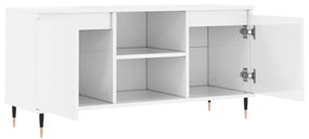 fehér magasfényű szerelt fa TV-szekrény 104x35x50 cm